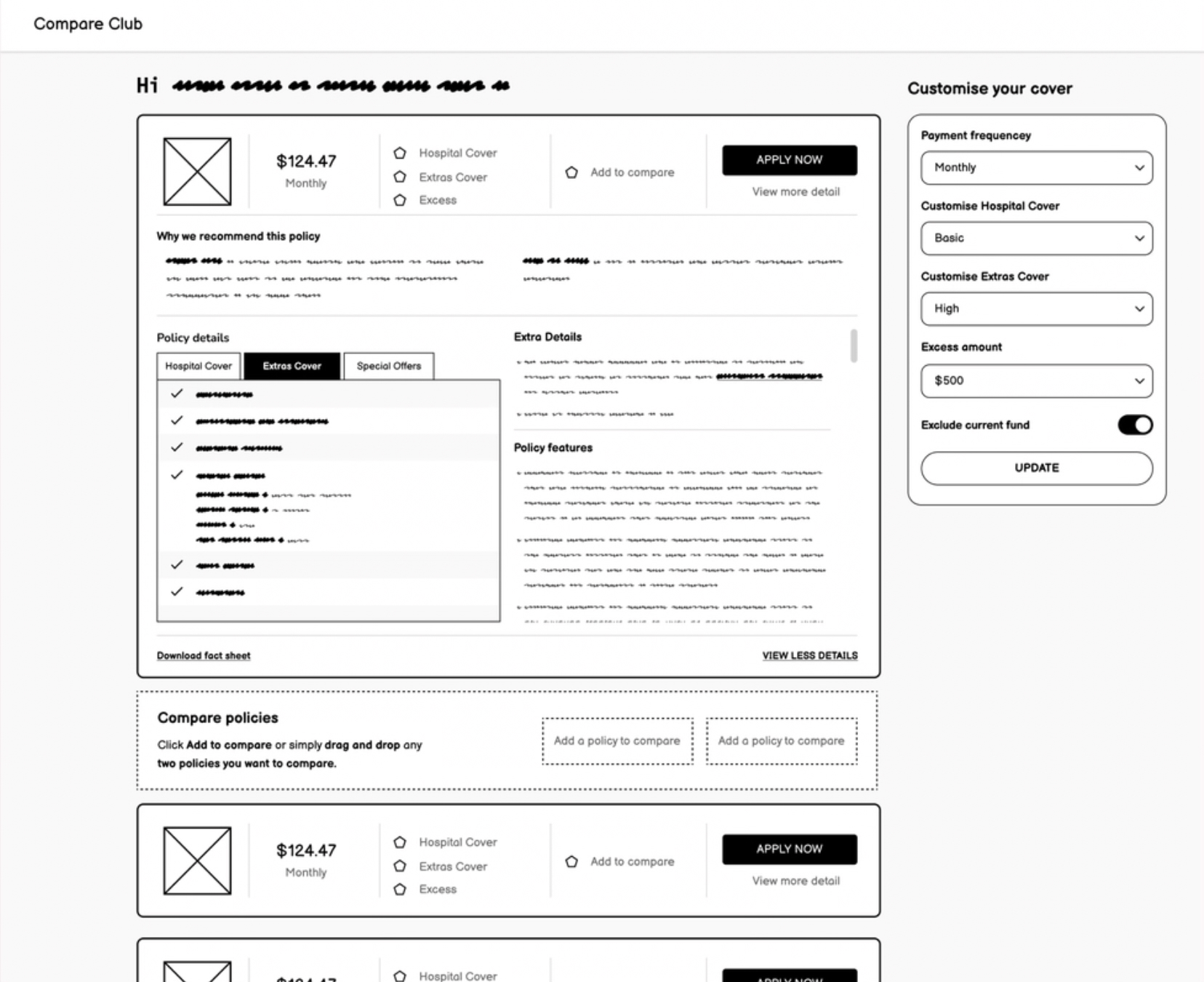 Wireframes to high-fidelity progression